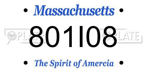 801I08 Massachusetts License Plate