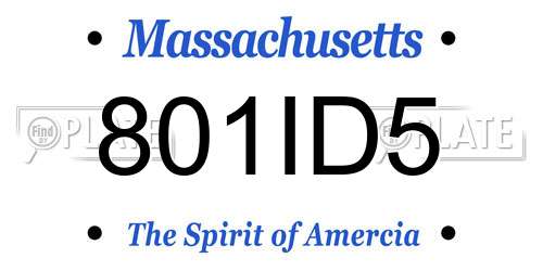 801ID5 Massachusetts License Plate