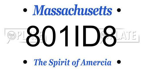 801ID8 Massachusetts License Plate