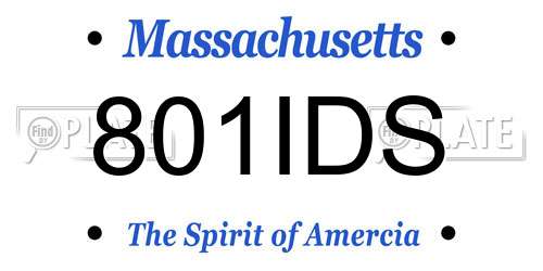 801IDS Massachusetts License Plate