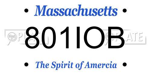 801IOB Massachusetts License Plate
