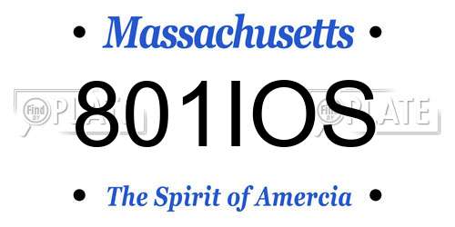 801IOS Massachusetts License Plate