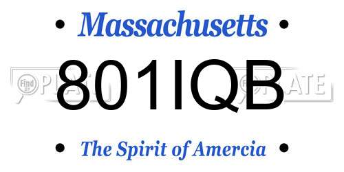 801IQB Massachusetts License Plate