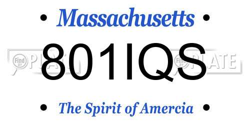 801IQS Massachusetts License Plate