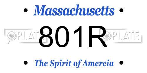 801R Massachusetts License Plate