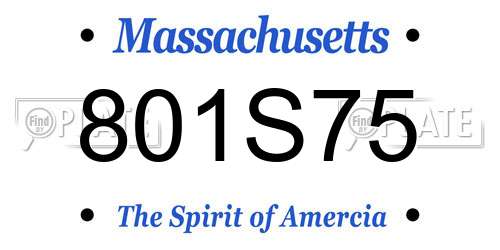801S75 Massachusetts License Plate