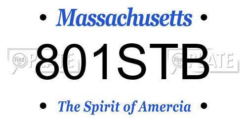 801STB Massachusetts License Plate