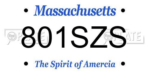 801SZS Massachusetts License Plate