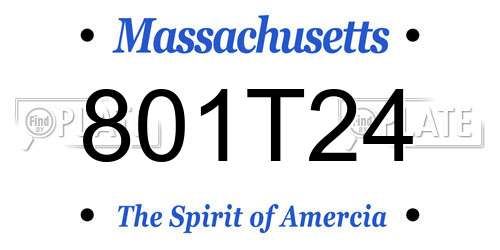 801T24 Massachusetts License Plate