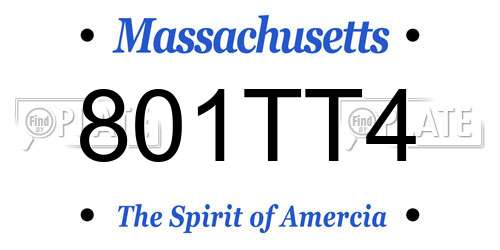 801TT4 Massachusetts License Plate