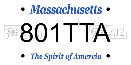801TTA Massachusetts License Plate