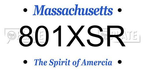 801XSR Massachusetts License Plate