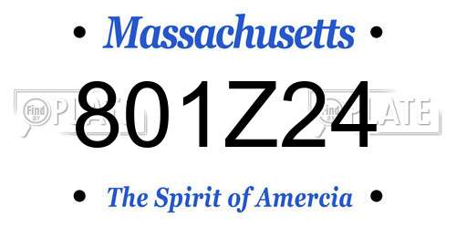 801Z24 Massachusetts License Plate