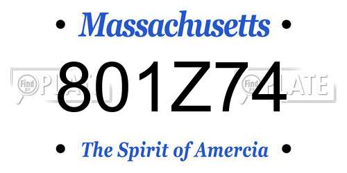 801Z74 Massachusetts License Plate