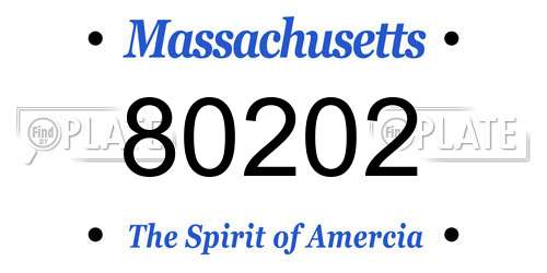 80202 Massachusetts License Plate