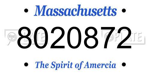 8020872 Massachusetts License Plate