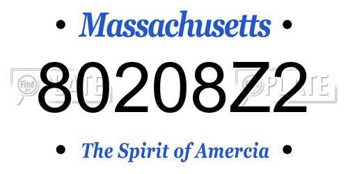 80208Z2 Massachusetts License Plate