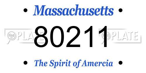 80211 Massachusetts License Plate