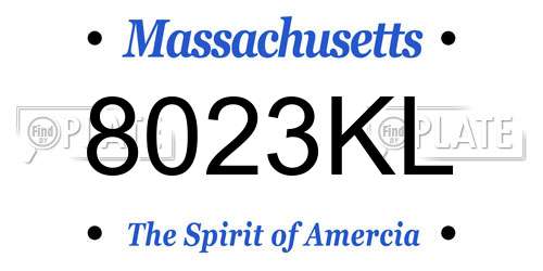 8023KL Massachusetts License Plate