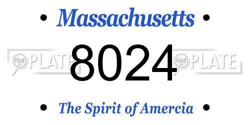 8024 Massachusetts License Plate