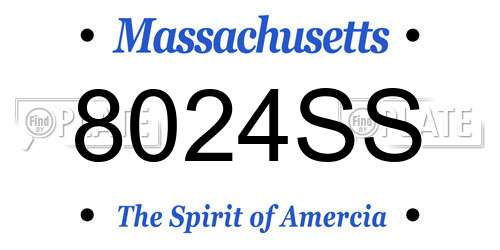 8024SS Massachusetts License Plate