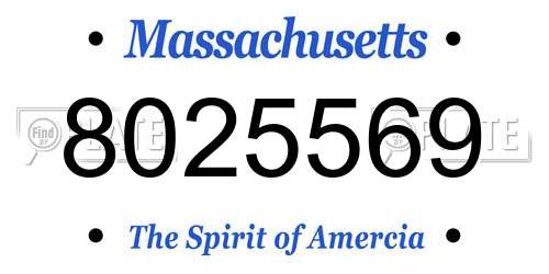 8025569 Massachusetts License Plate