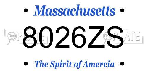 8026ZS Massachusetts License Plate