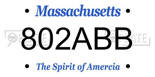 802ABB Massachusetts License Plate