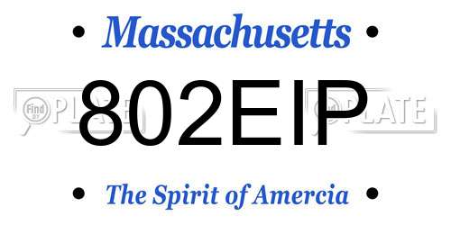 802EIP Massachusetts License Plate