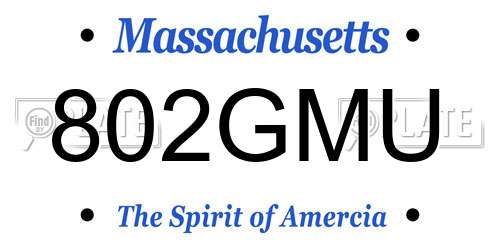 802GMU Massachusetts License Plate
