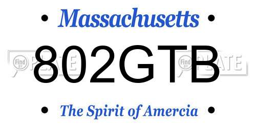 802GTB Massachusetts License Plate