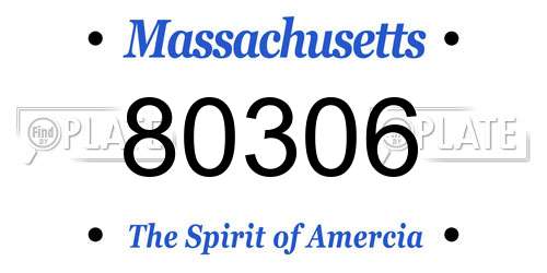 80306 Massachusetts License Plate