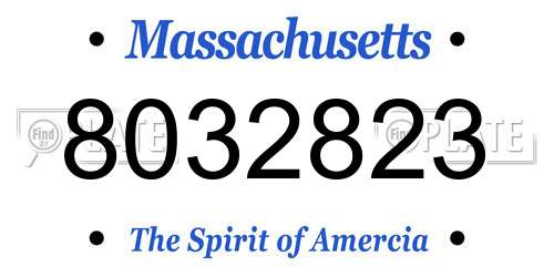 8032823 Massachusetts License Plate