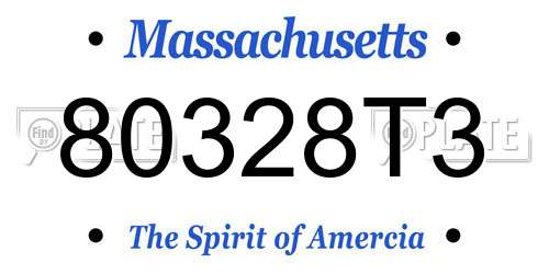 80328T3 Massachusetts License Plate