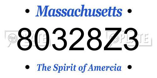 80328Z3 Massachusetts License Plate