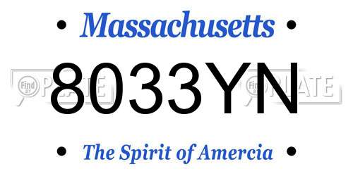 8033YN Massachusetts License Plate