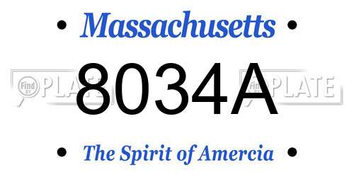 8034A Massachusetts License Plate