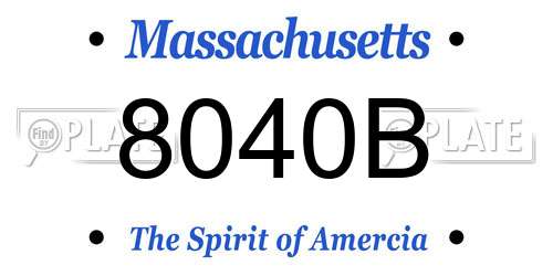 8040B Massachusetts License Plate