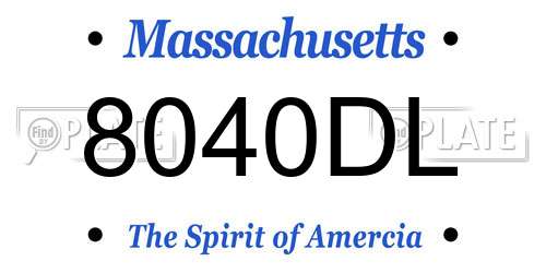 8040DL Massachusetts License Plate