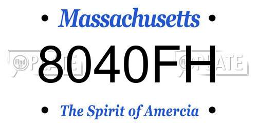 8040FH Massachusetts License Plate