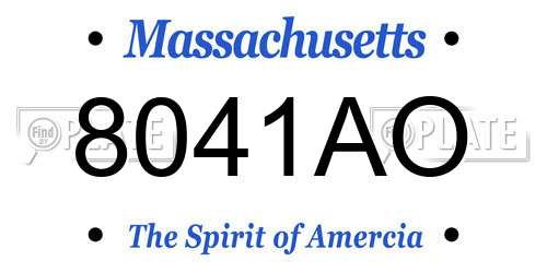 8041AO Massachusetts License Plate