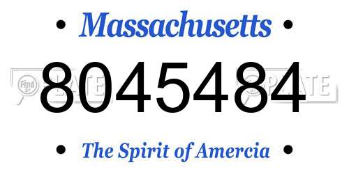 8045484 Massachusetts License Plate