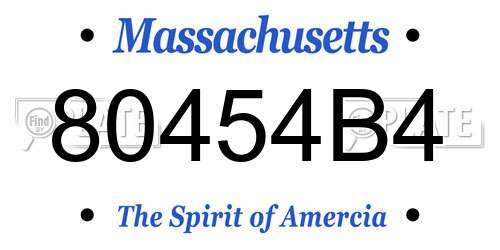 80454B4 Massachusetts License Plate