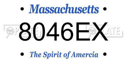 8046EX Massachusetts License Plate