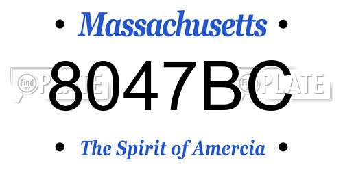 8047BC Massachusetts License Plate