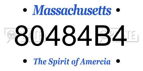 80484B4 Massachusetts License Plate