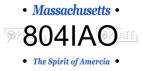 804IAO Massachusetts License Plate