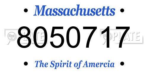 8050717 Massachusetts License Plate