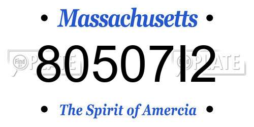 80507I2 Massachusetts License Plate