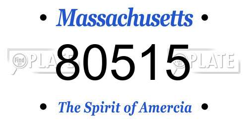 80515 Massachusetts License Plate